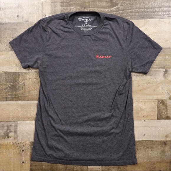 Ariat Graphic Logo T-Shirt Charcoal Gray Men’s Medium - Picture 1 of 7